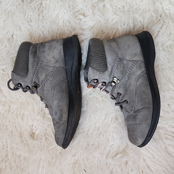 BOSTON Accent Sport Weather Resistant Suede Lace Up Hiking Boots in Gray sz. 6 - Picture 2 of 10